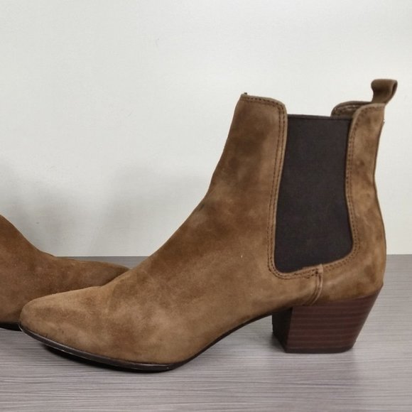 Sam Edelman Ressa Bootie, Brown Suede & Fabric, Womens Size 6.5 M / 36.5 - Picture 6 of 12